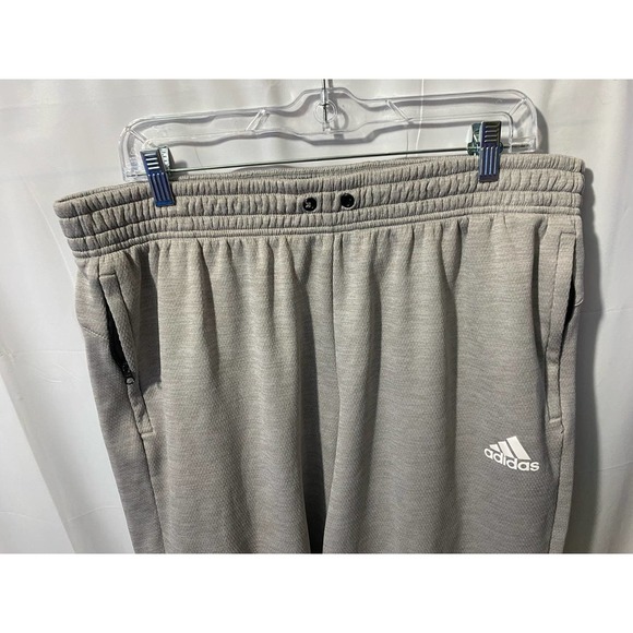 Adidas Mens Jogger Pants 2XL Gray Pockets -No Drawstring- Logo - Picture 9 of 12